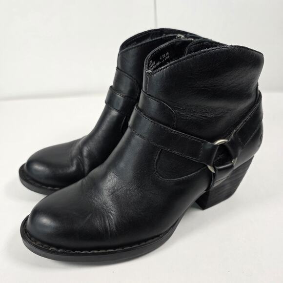Born Women's Leather Chelsea Ankle Boots Bootie Black Size 8.5M Heels - Picture 3 of 11